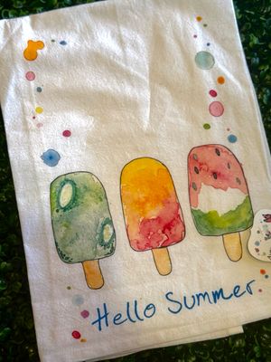Hello Summer tea towel