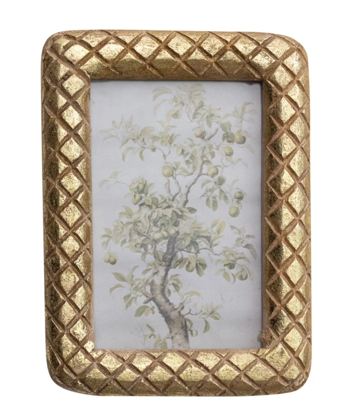 Mango Wood Gold Diamond 4x6 Frame