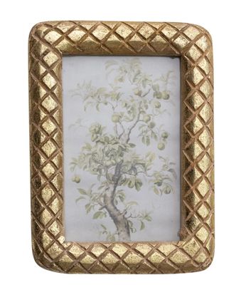 Mango Wood Gold Diamond 4x6 Frame