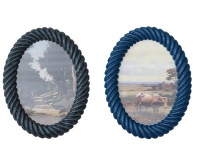 Blue Oval Resin Frame