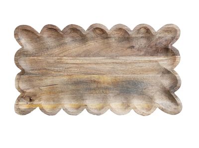Scalloped Edge Mango Wood Tray