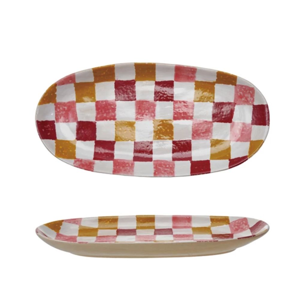 Red and Yellow Checkered Platter