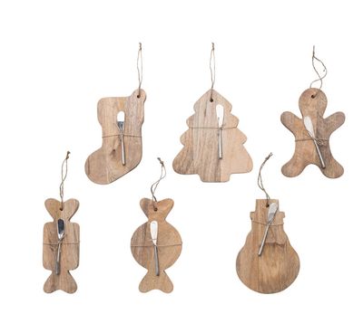 Christmas Shapes Cheese Board with Knife