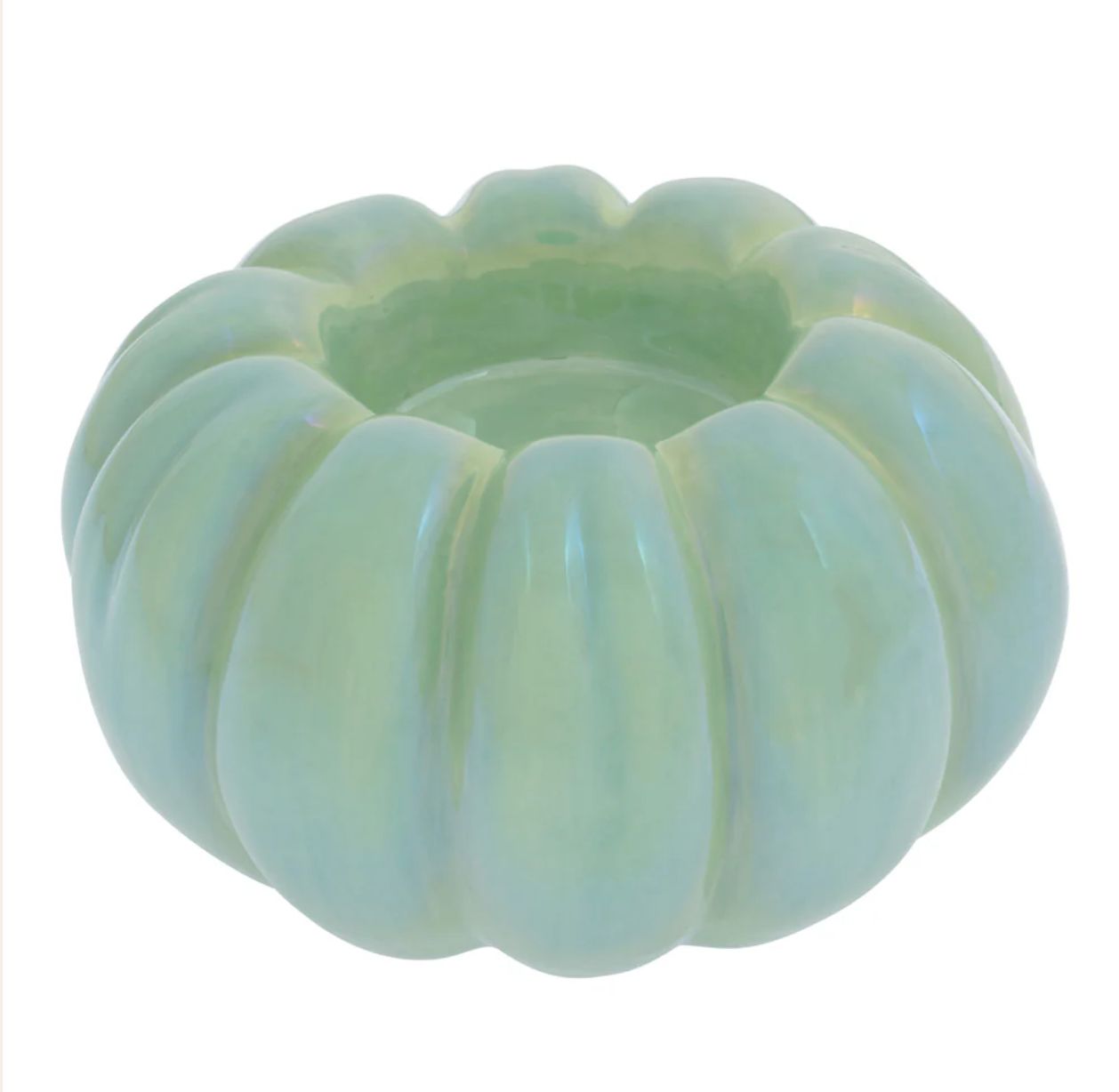 Aqua Pumpkin Tea Light Holder
