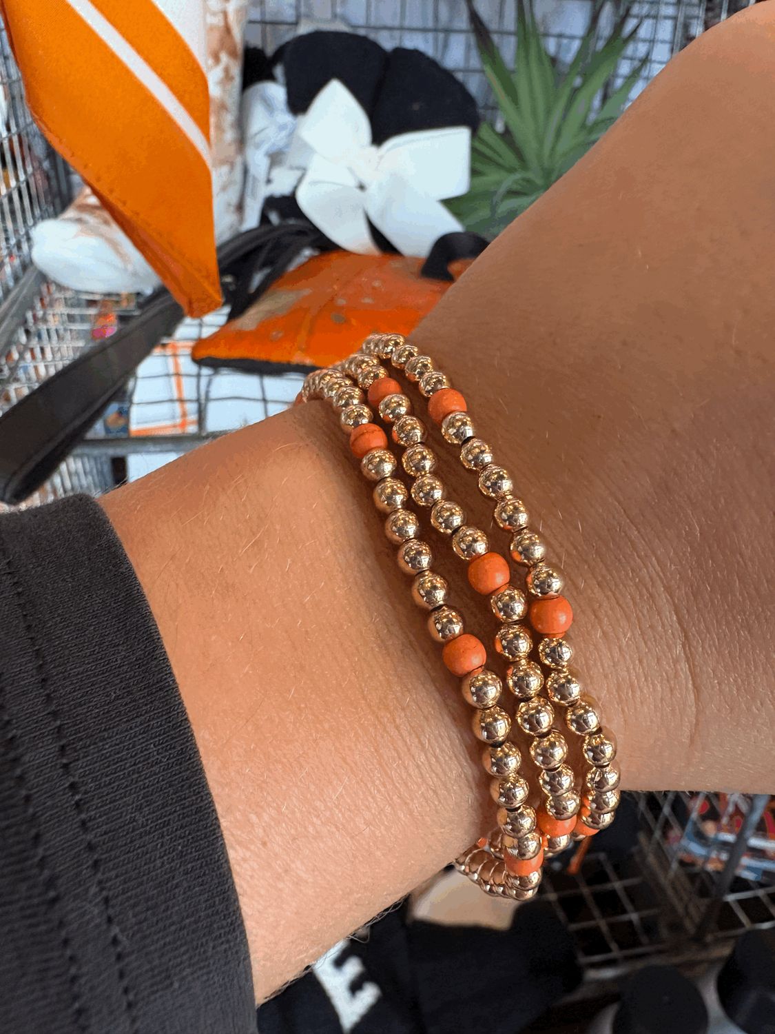 Orange and gold bracelet