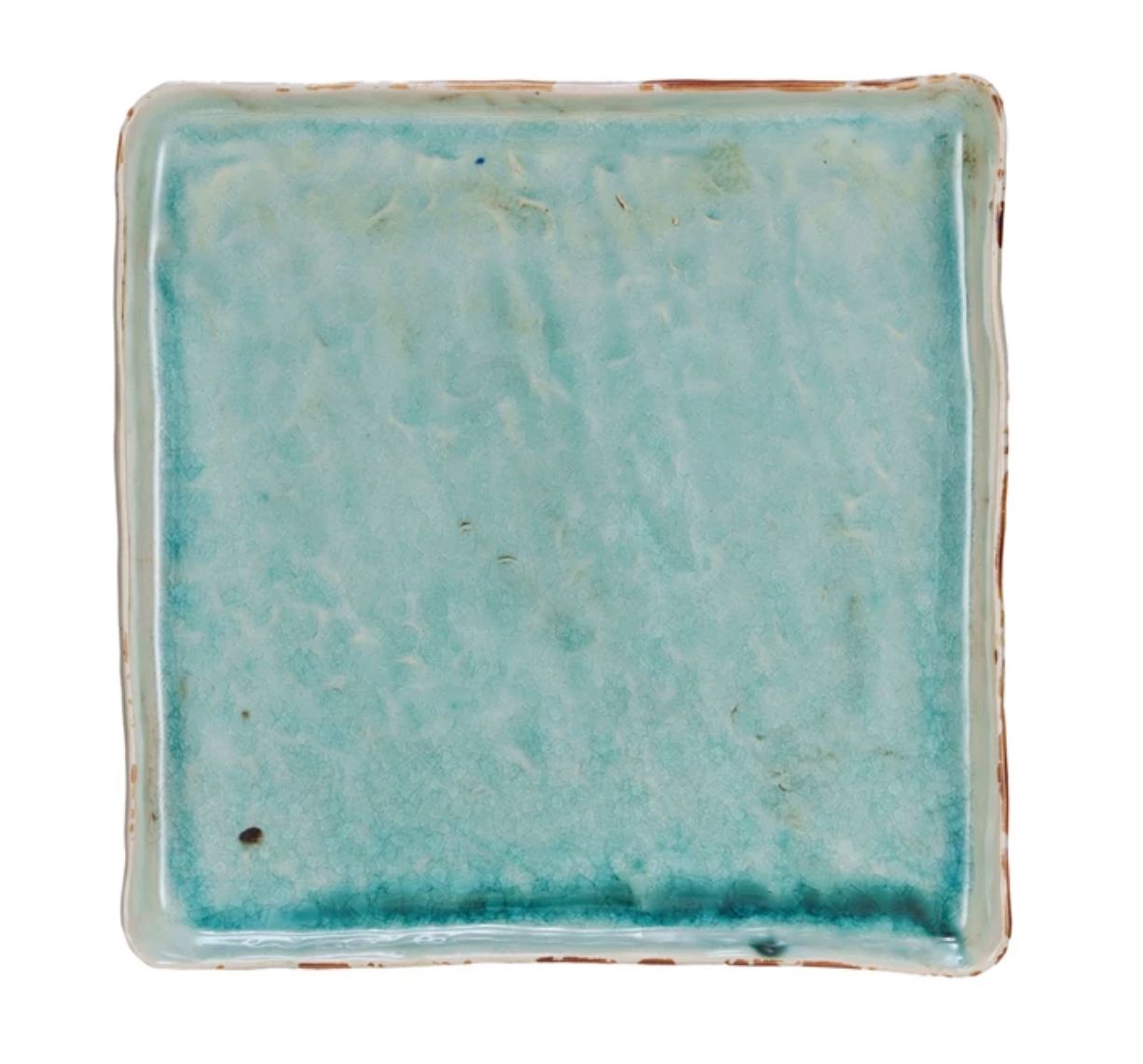 Square Glazed Aqua Tray