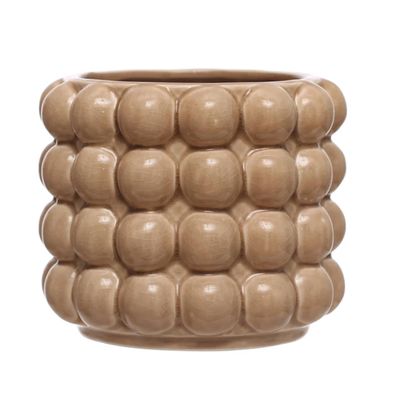 Round Tan Bubble Planter