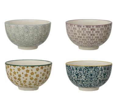 Stoneware Floral Bowls