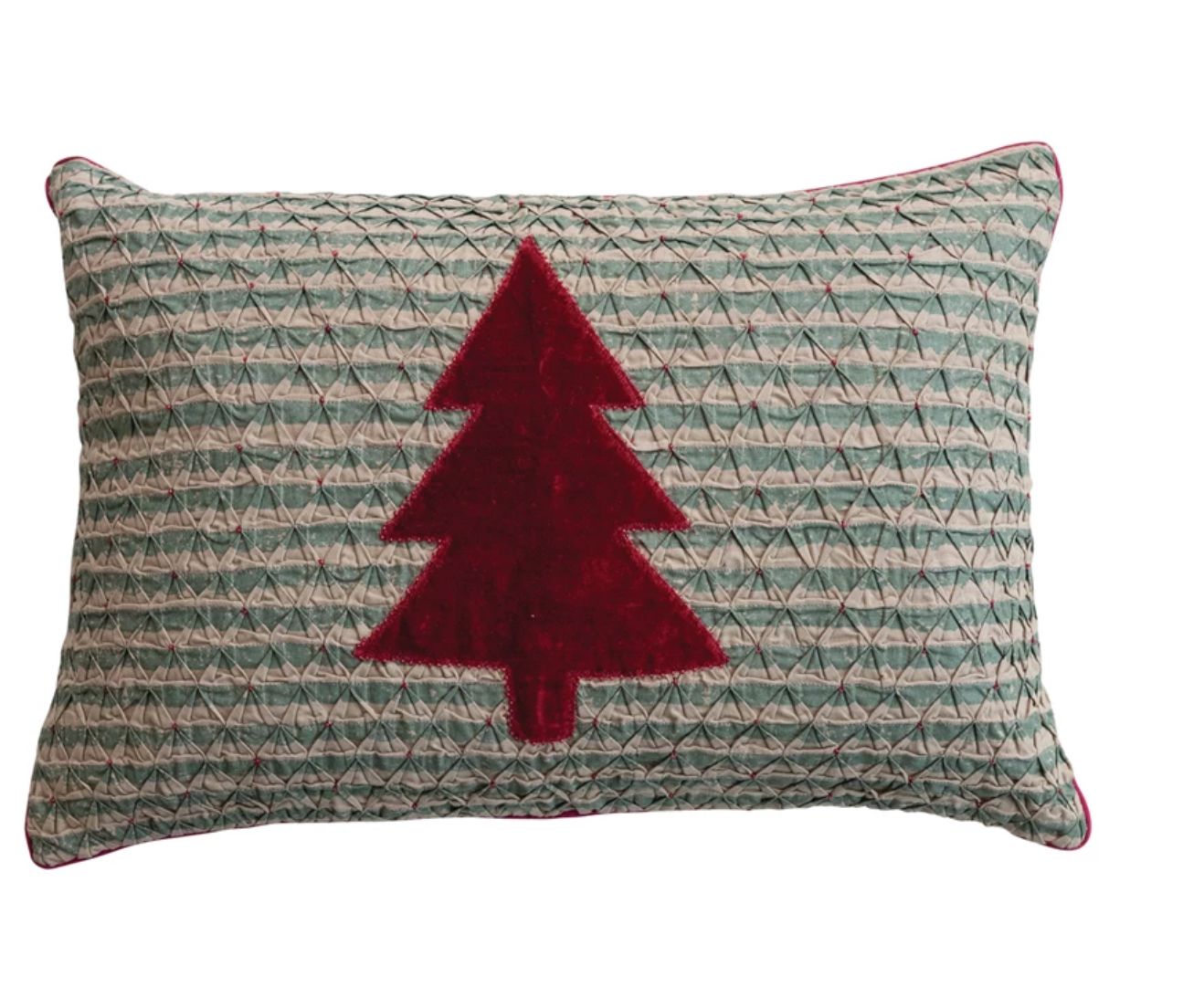 Crinkle Pillow with Red Tree
