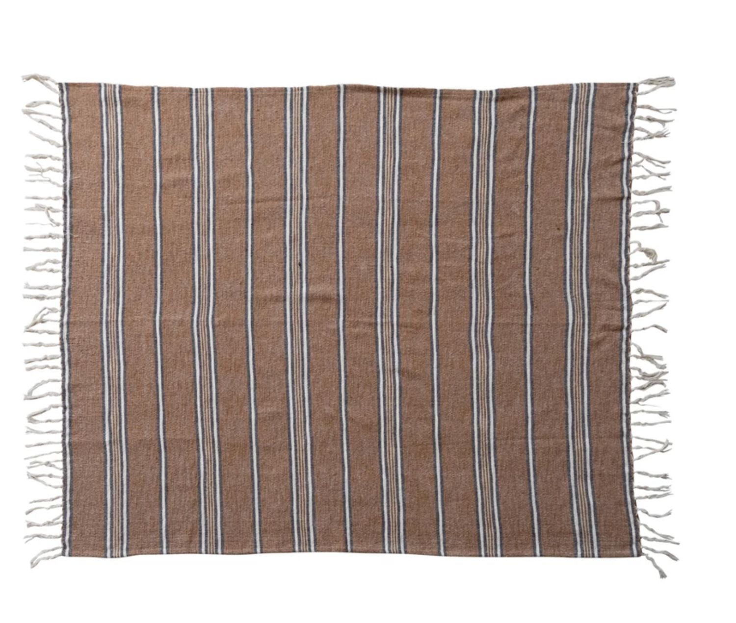 Cotton Blend Throw Brown