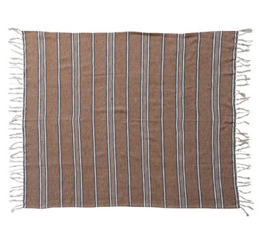 Cotton Blend Throw Brown
