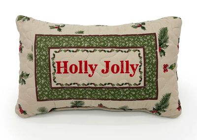 Holly Jolly Quilted Pillow