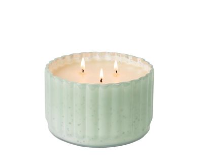 Sweet Grace Teal 29.6 oz Ruffled edge Circle  Candle