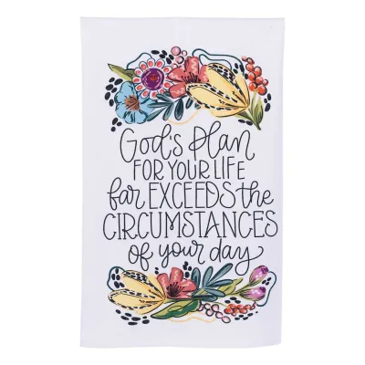 God's Plan Exceeds the Circumstances Tea Towel