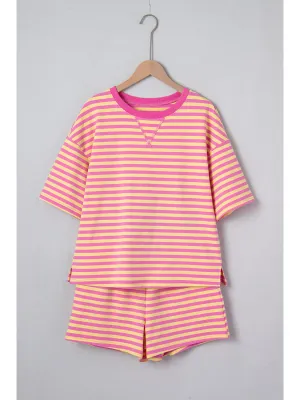Pink &amp; Yellow Striped Set-L