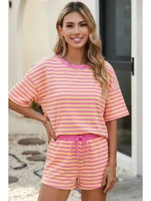 Pink &amp; Yellow Striped Set-L