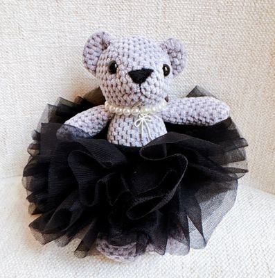Ballerina Bear Scrunchie- Black