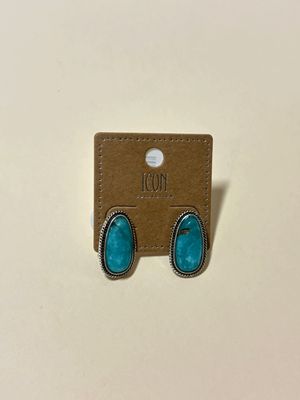 Oval Turquoise Earrings
