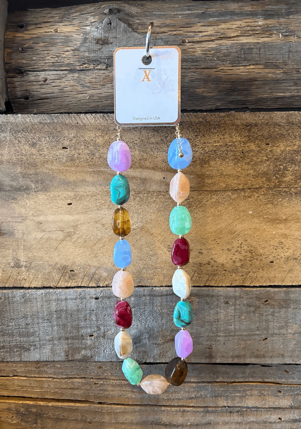 Multicolored Stones Chunky Beaded Necklace