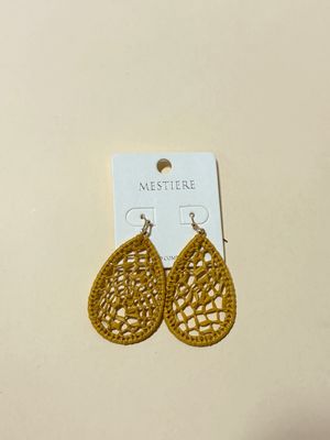 Yellow Woven Earring