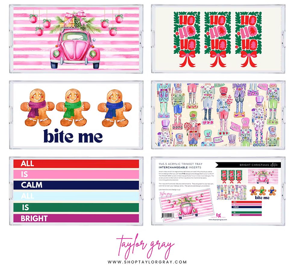 Bright Christmas Small Acrylic Tray Inserts