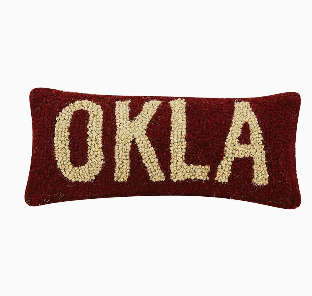 Okla Pillow Red and White