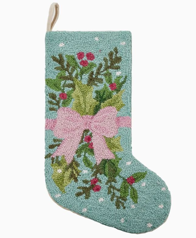 Holly Bow Stocking