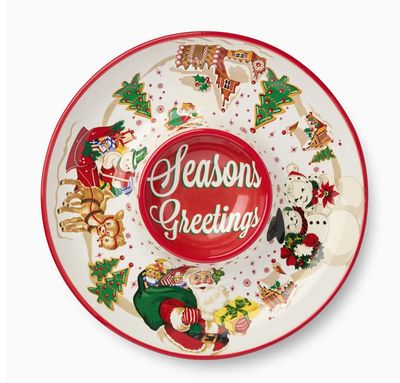 Seasons Greetings Enamel Chip and Dip Tray