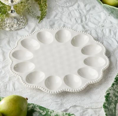Cream Enamel Egg Tray