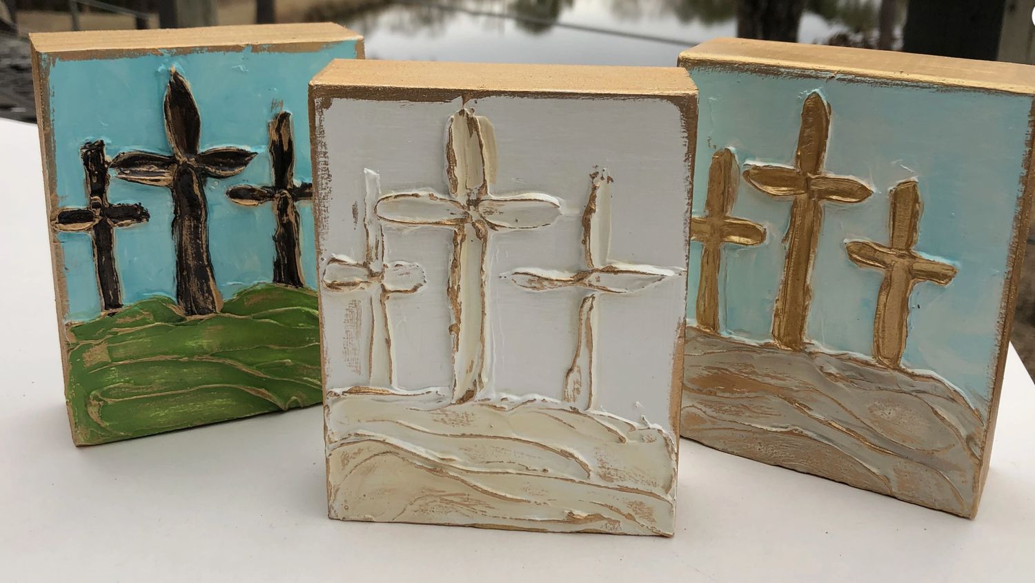 Textured Crosses on a Hill Block