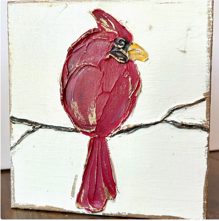 Textured Cardinal Block