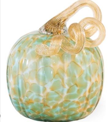 Small Seafoam Speckled Glass Pumpkin