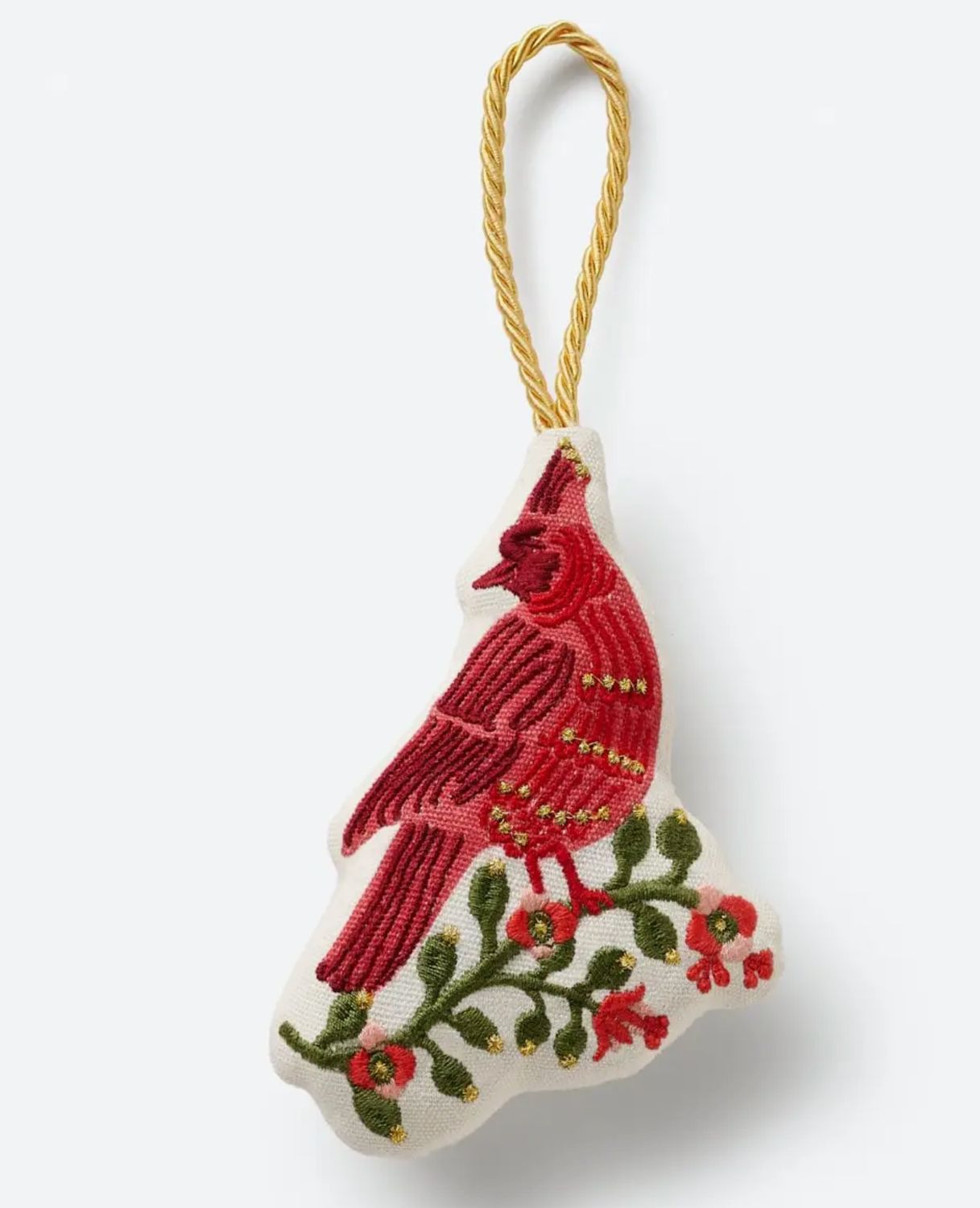 Cardinal Embroidered Ornament