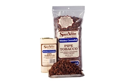 Super Value Whiskey Cavendish Pipe Tobacco 1.5 OZ Pouch