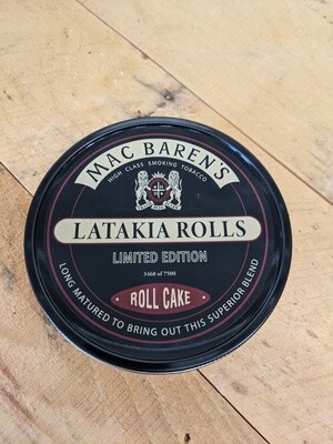 Sutliff Mac Baren's Latakia Roll Cake 3.5 oz Tin