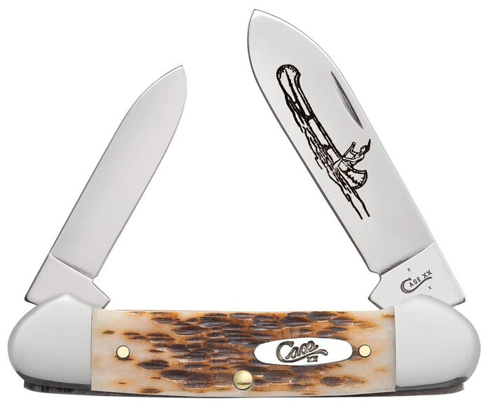 Case Amber Bone Peach Seed Jig Canoe (62131 CV) No 00263