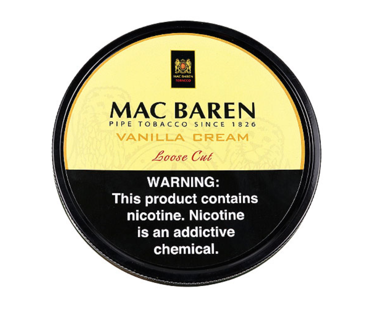 Sutliff Mac Baren Vanilla Cream Loose Cut Pipe Tobacco 3.5 oz Tin