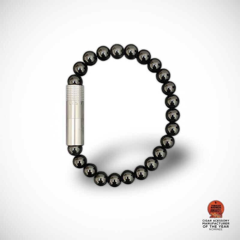 Les Fines Lames Punch Bracelet Solo Steel Onyx 8mm M