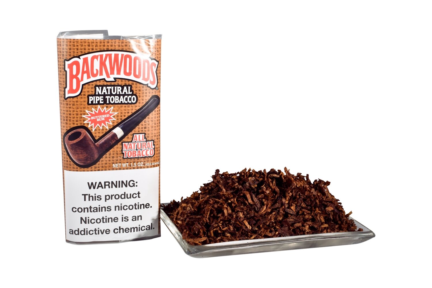 Backwoods Buttered Rum Pipe Tobacco 1.5 OZ Pouch Backwoods Buttered Rum Pipe Tobacco 1.5 OZ Pouch