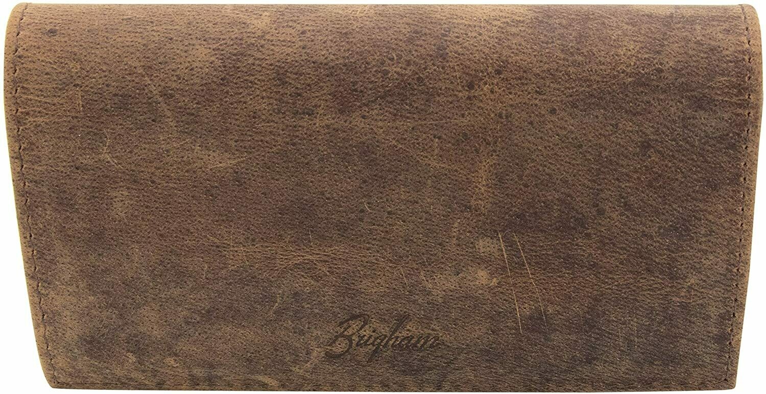 Brigham Vintage Leather Roll Up Tobacco Pouch