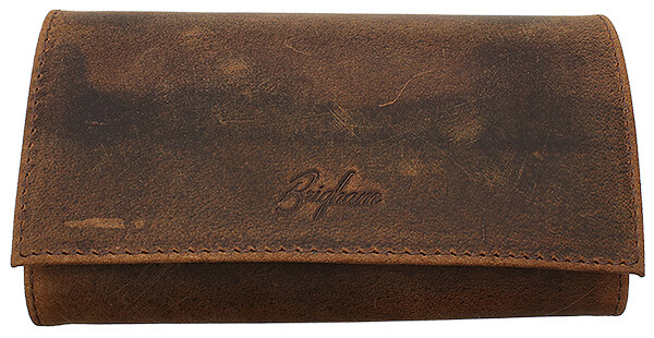 Brigham Vintage Leather Roll Up Tobacco Pouch