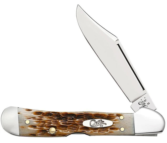 Case Amber Bone Peach Seed Jig Mini CopperLock (61749L SS) No 00133