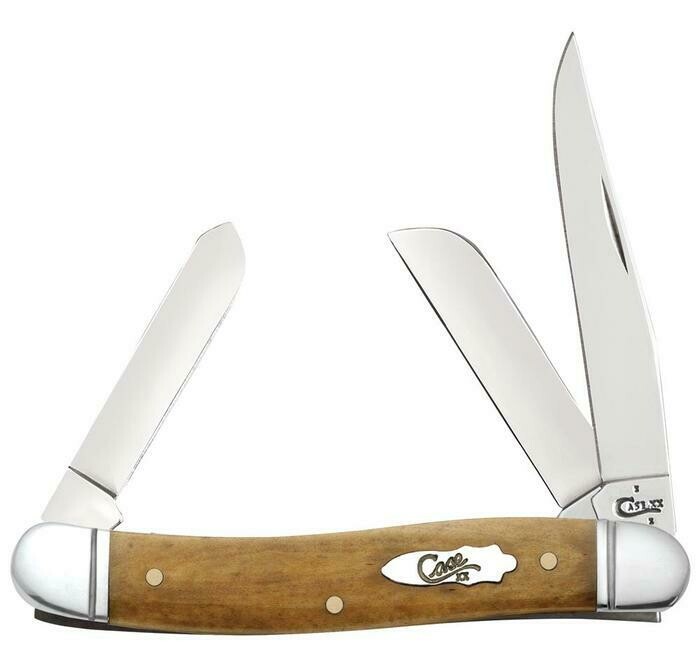 Case Antique Bone Smooth Medium Stockman Fluted (6318 SS) No 58185