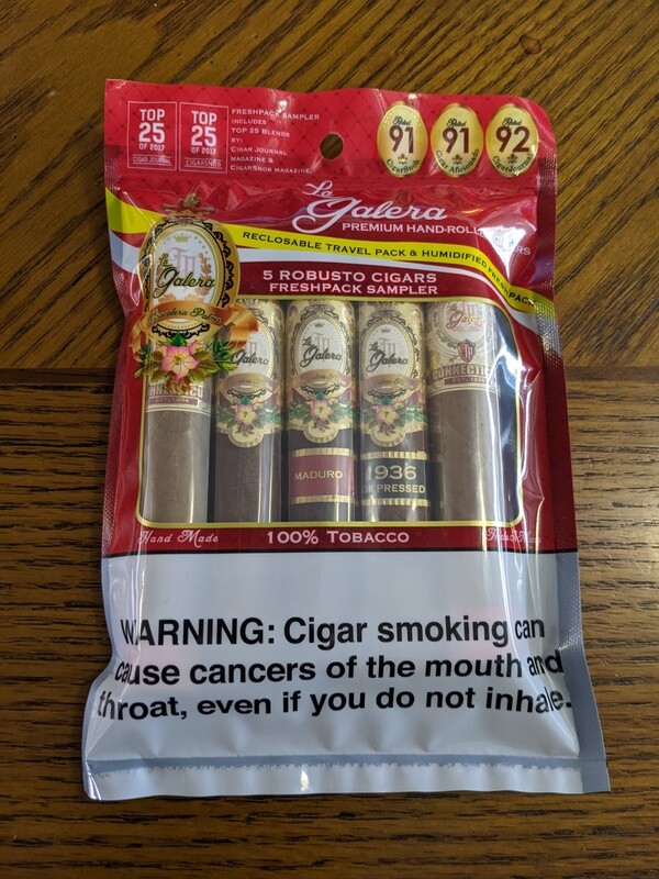 La Galera 5 Robusto Cigars Fresh Pack Sampler La Galera 5 Robusto Cigars Fresh Pack Sampler