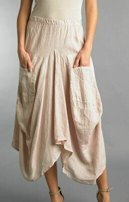 Paris Tempo Blush Linen Bubble Skirt 100% linen