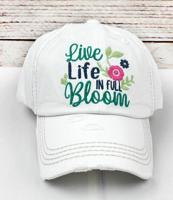 White Live Life Bloom Hat