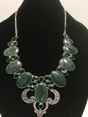 Moss Agate/ Chrome Diopside Elegant Necklace