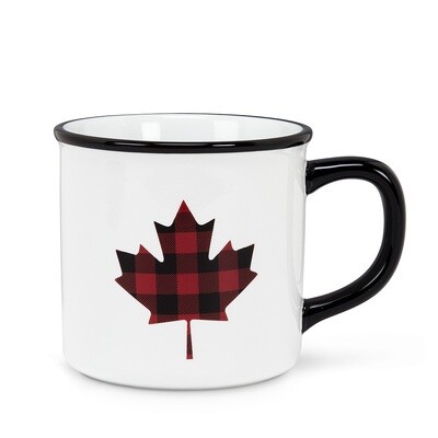 Plaid Maple Leaf Mug