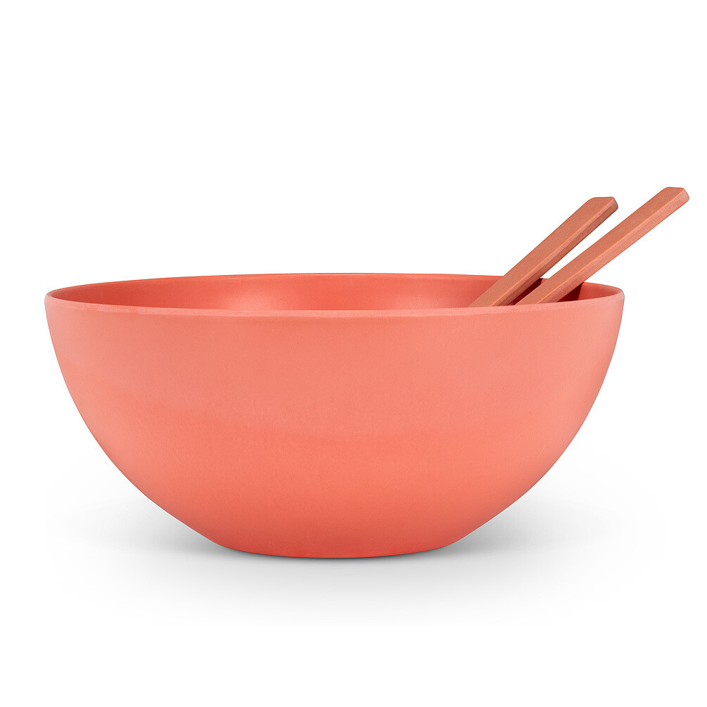 Large Coral Bamboo Bowl