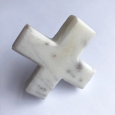 White Marble Cross knob